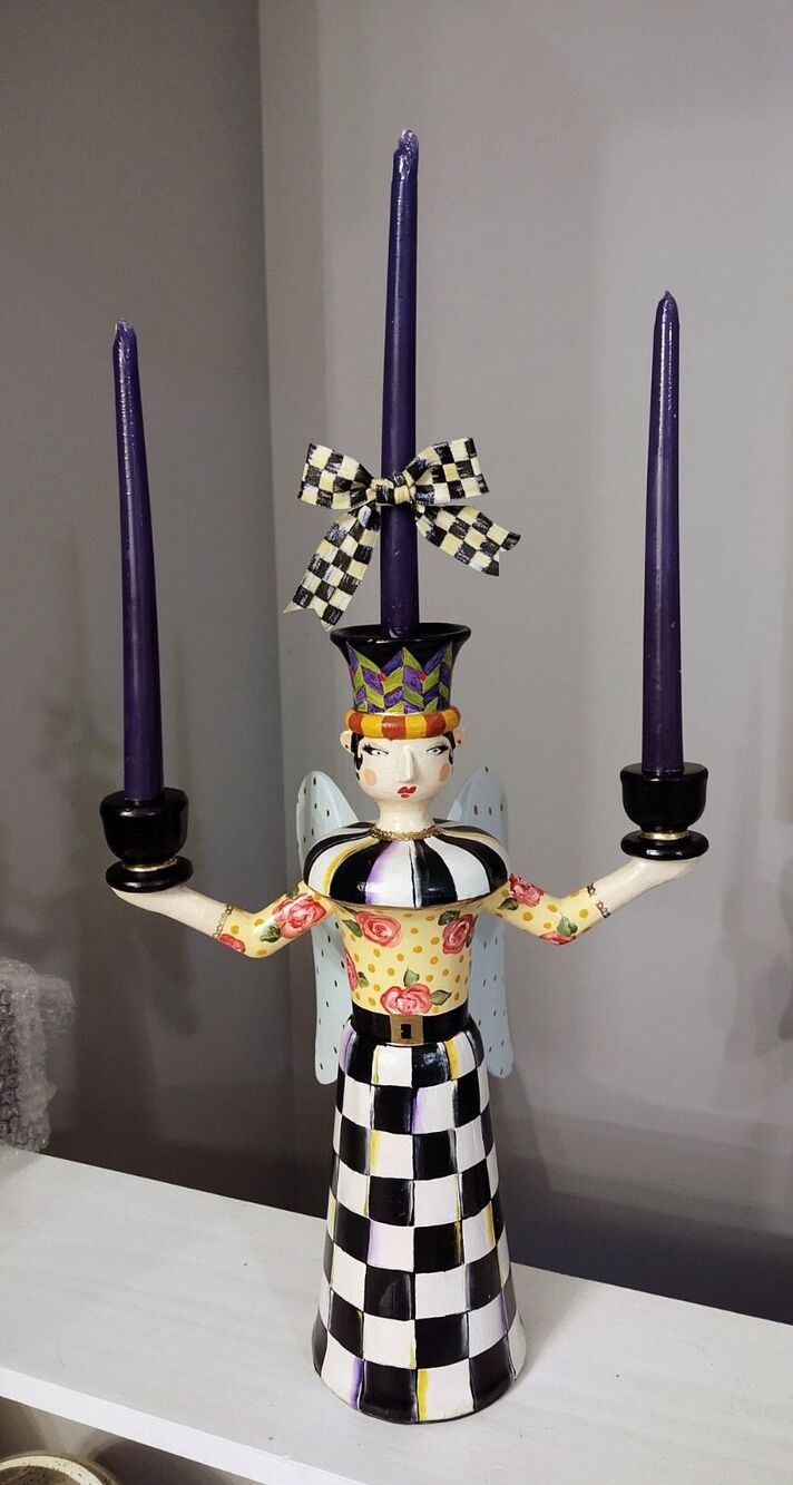 My Own HP Inspired Whimsical Angel Woman Candelabra w/ Courtly Bow